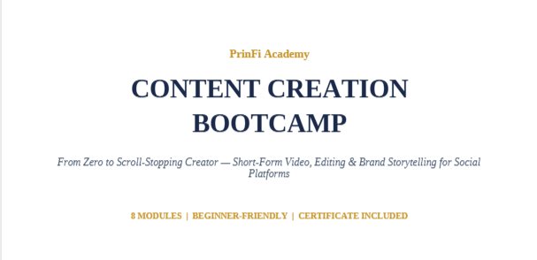 Content Creation Bootcamp